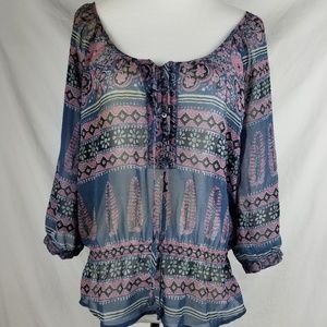 American Eagle Outfitters S Boho Peasant Blouse